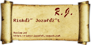 Riskó Jozafát névjegykártya